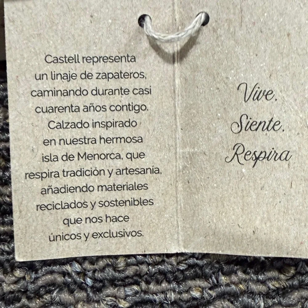 Castell Menorca Menorquina Sandals Womens 7.5 White Brown Leather Espadrille NWT